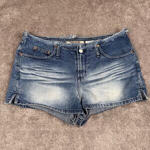 Vtg Paris Blues Low Rise Denim Shorts Raw Hem Light Wash Size 11 90s  Booty